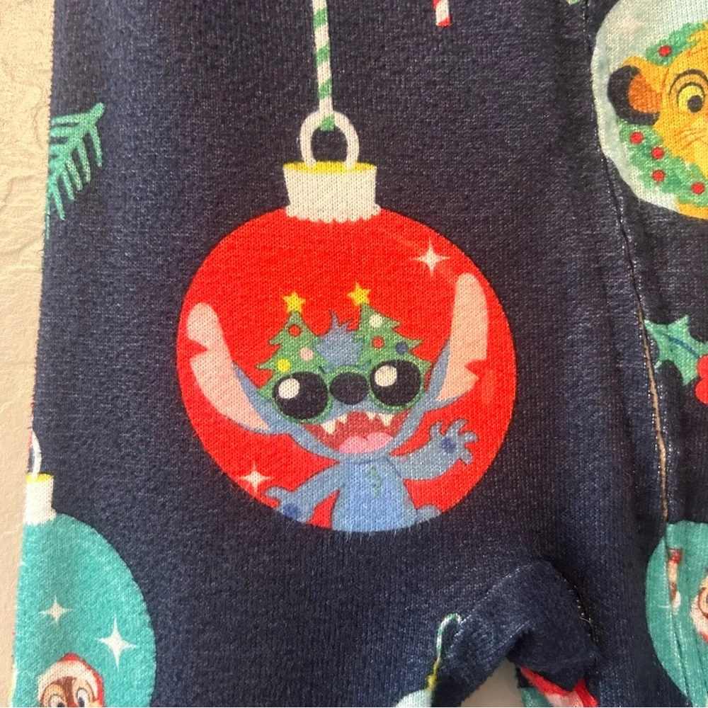 ⭐️Disney 100 Christmas ornament character print footie pajamas size 6-9 months